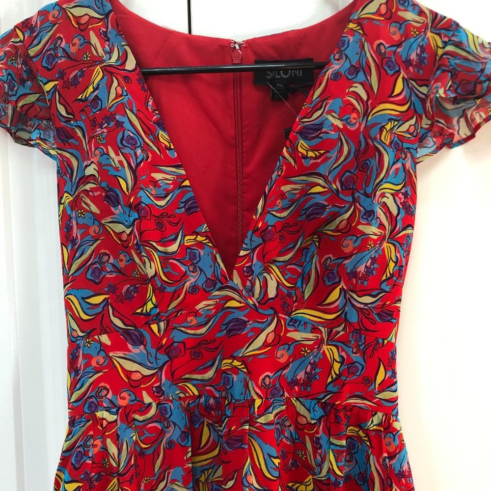 Pia Printed V-Neck Flounce Short Dress from SALONI - Picture 3 of 7